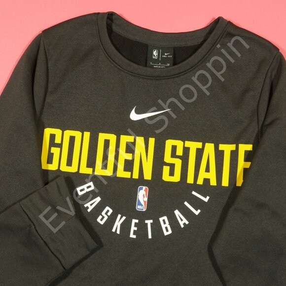 Nike Therma Golden State Warriors Basketball L/S Fleece Lined Top in Gra… - Picture 1 of 6